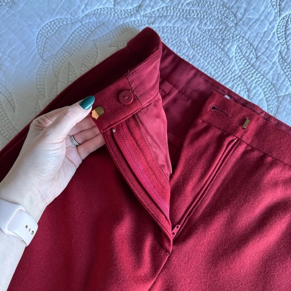 Diane von Furstenberg - Wool-Blend Wide-Leg Trousers - Red - Picture 6 of 14